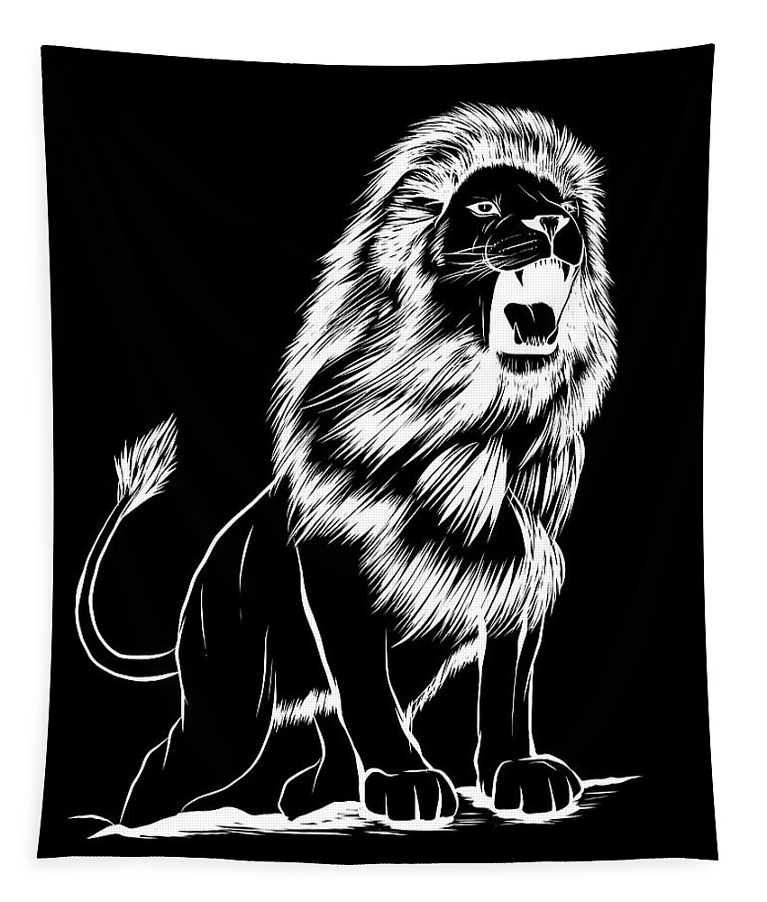 vector Illustration of angry leaping lion in white background Wood Print by  Dean Zangirolami - Fine Art America